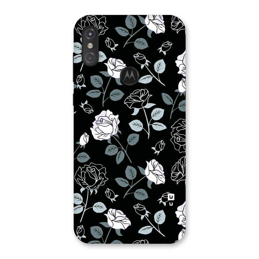 Black Artsy Bloom Back Case for Motorola One Power