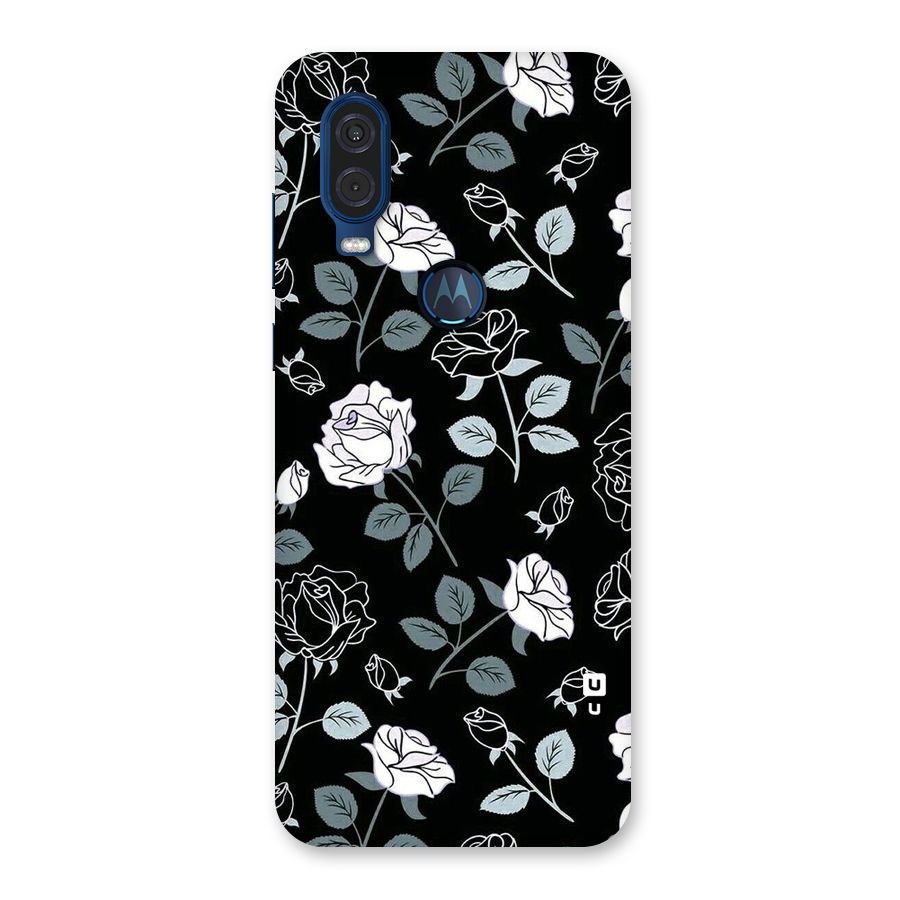 Black Artsy Bloom Back Case for Motorola One Vision