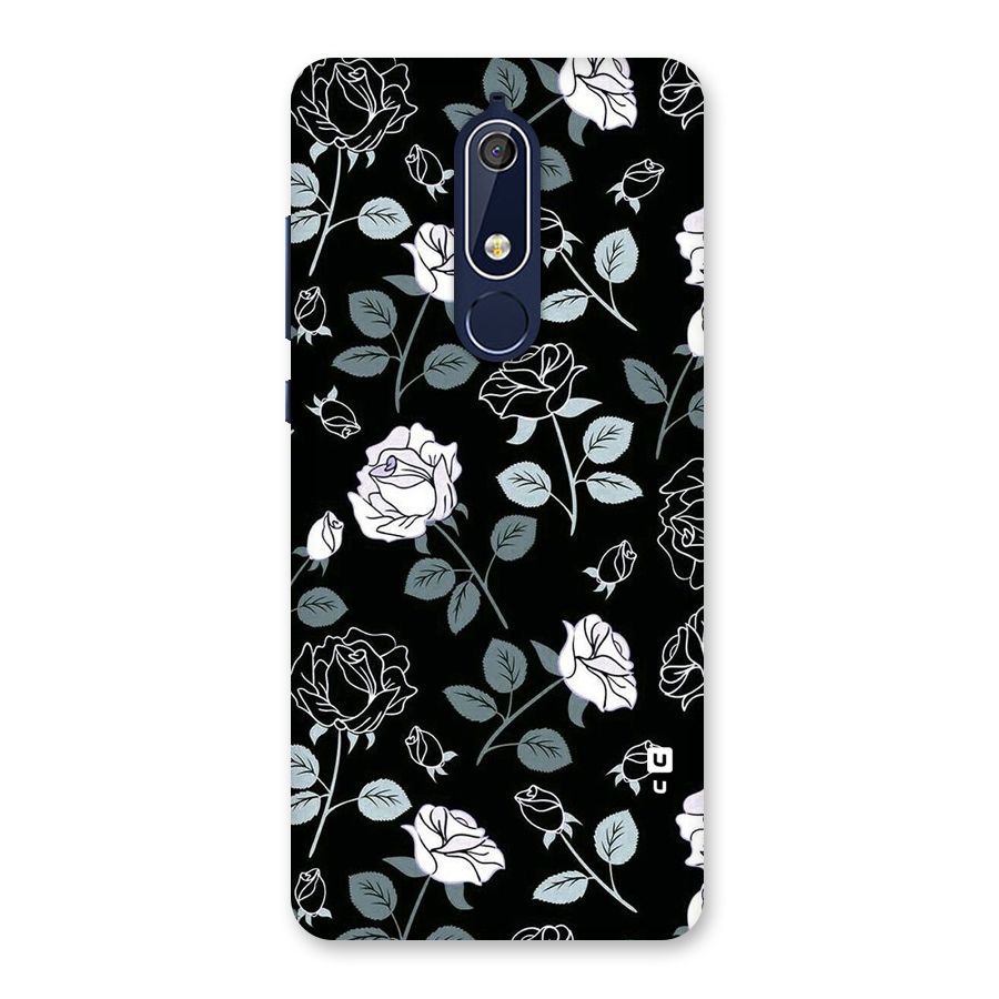 Black Artsy Bloom Back Case for Nokia 5.1