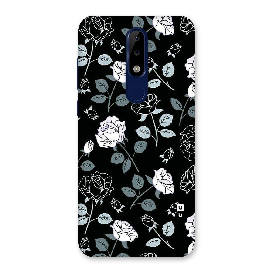 Black Artsy Bloom Back Case for Nokia 5.1 Plus