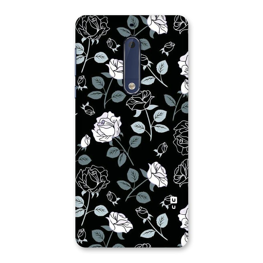 Black Artsy Bloom Back Case for Nokia 5