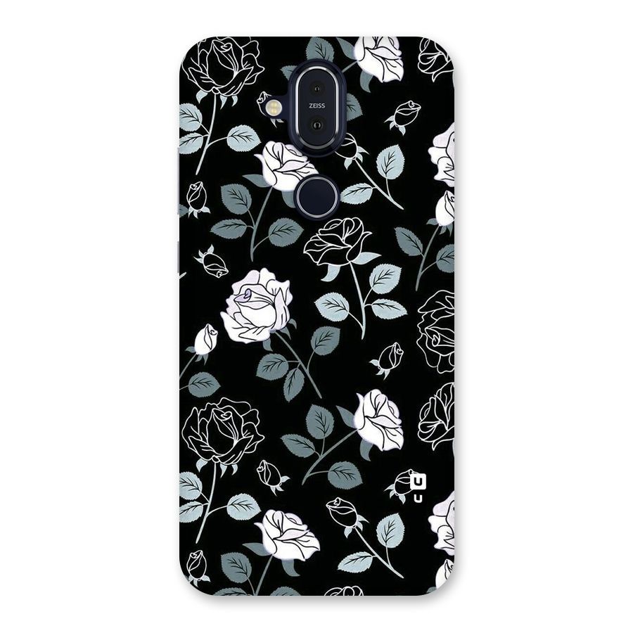 Black Artsy Bloom Back Case for Nokia 8.1