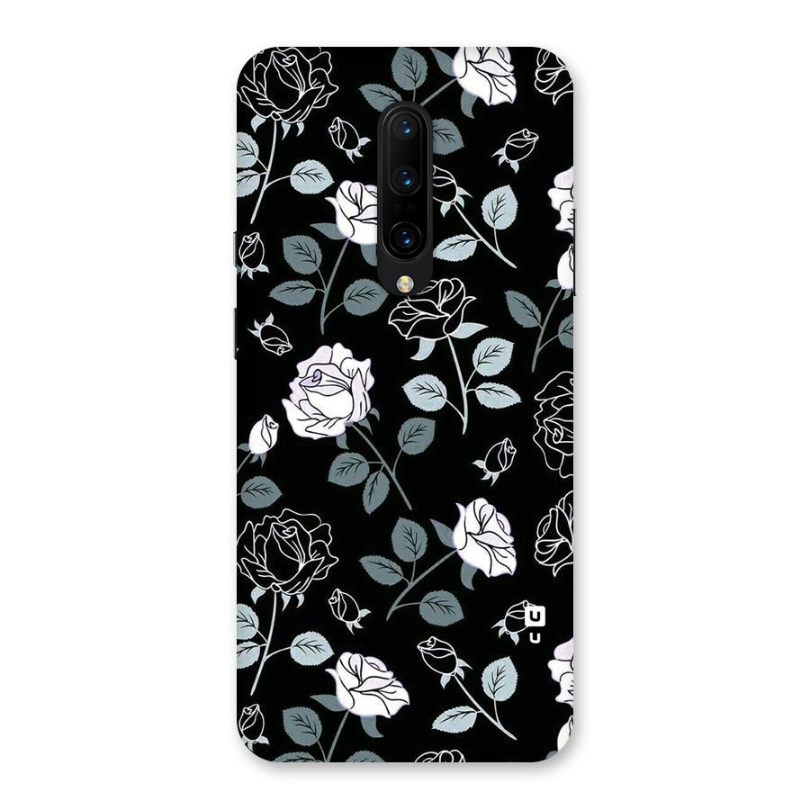 Black Artsy Bloom Back Case for OnePlus 7 Pro