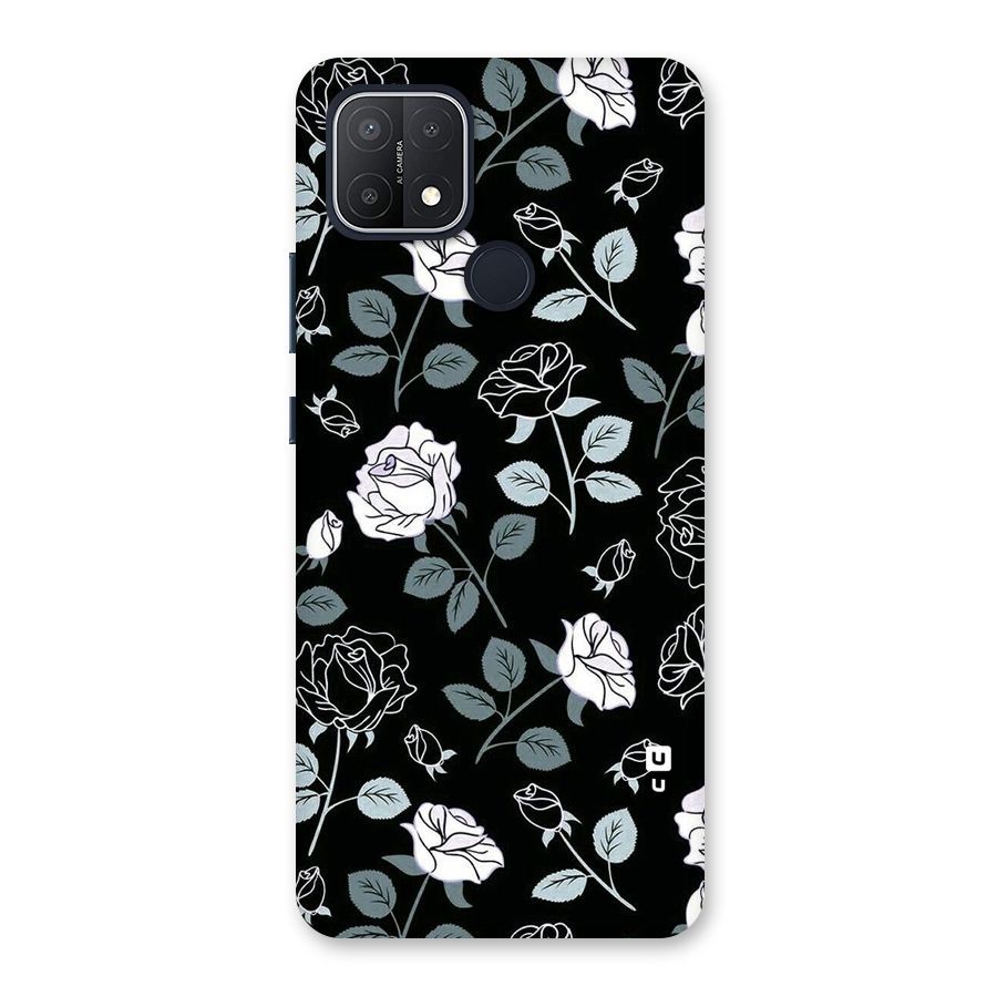 Black Artsy Bloom Back Case for Oppo A15s