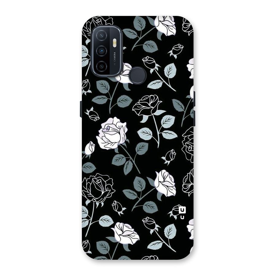 Black Artsy Bloom Back Case for Oppo A32