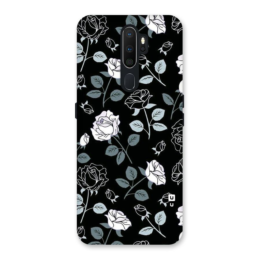 Black Artsy Bloom Back Case for Oppo A5 (2020)
