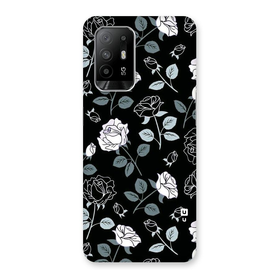 Black Artsy Bloom Back Case for Oppo F19 Pro Plus 5G