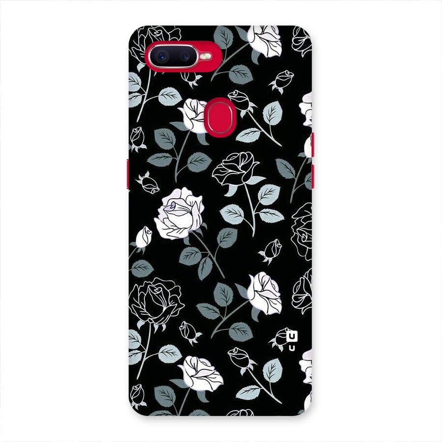 Black Artsy Bloom Back Case for Oppo F9 Pro