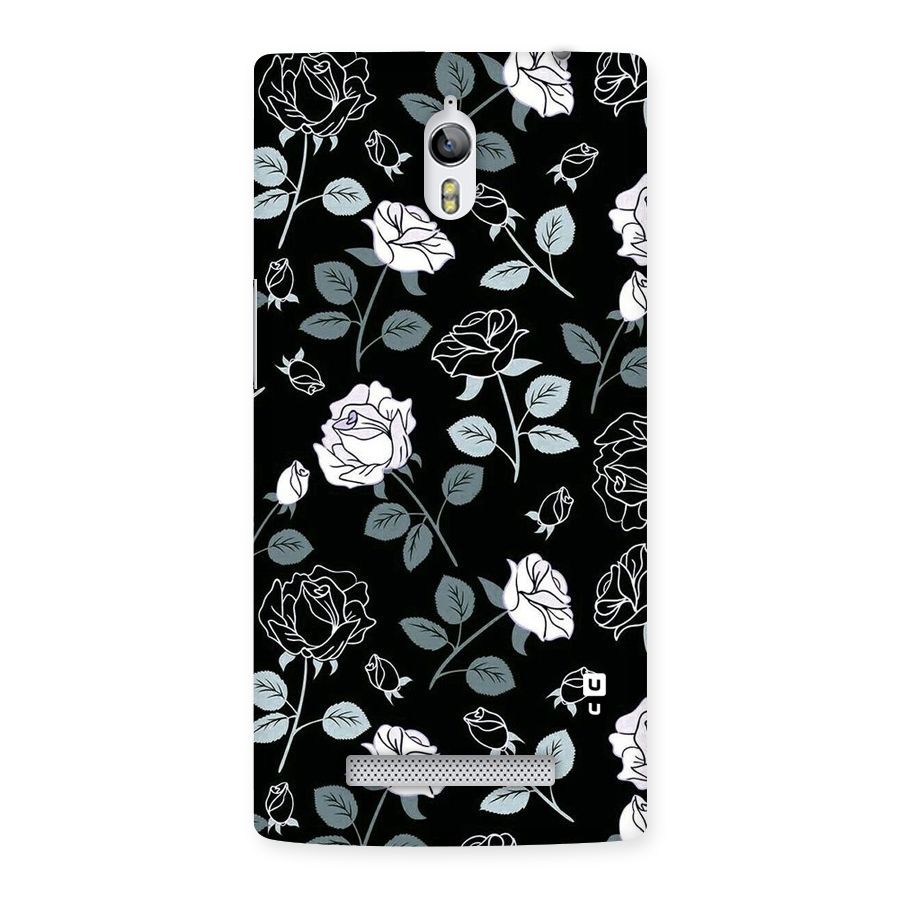 Black Artsy Bloom Back Case for Oppo Find 7