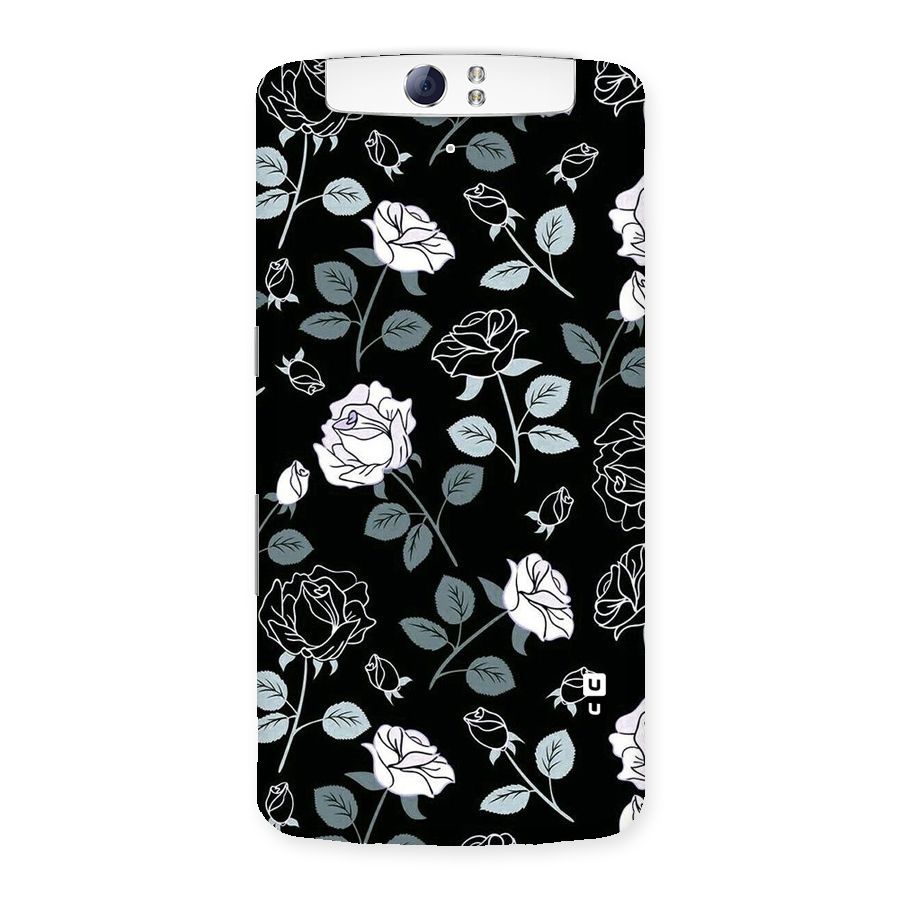 Black Artsy Bloom Back Case for Oppo N1