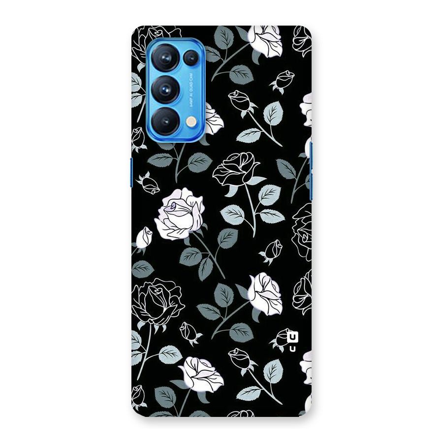 Black Artsy Bloom Back Case for Oppo Reno5 Pro 5G