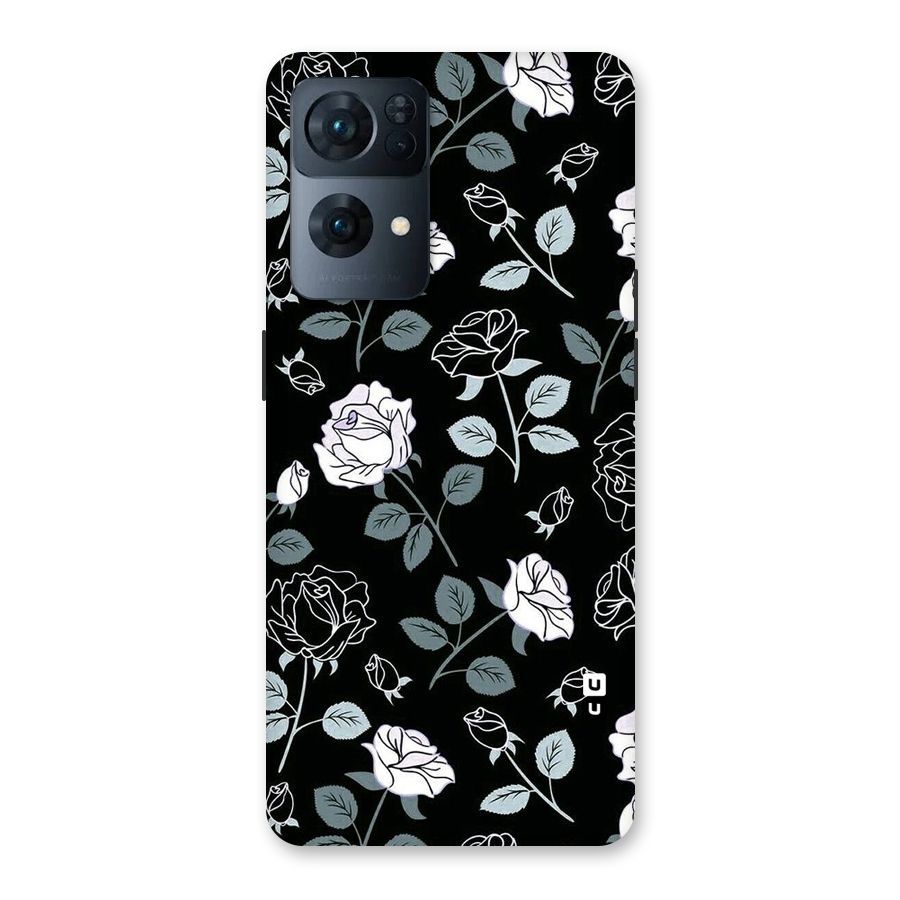 Black Artsy Bloom Back Case for Oppo Reno7 Pro 5G