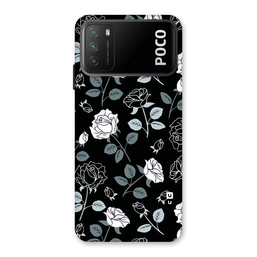 Black Artsy Bloom Back Case for Poco M3