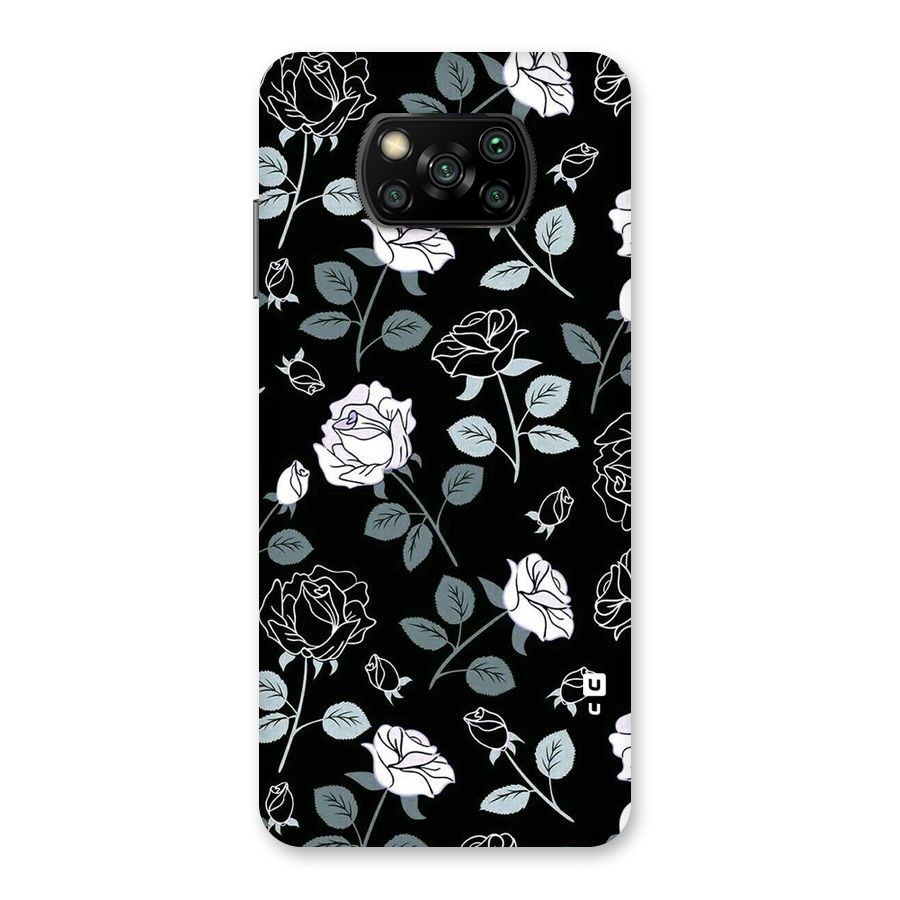Black Artsy Bloom Back Case for Poco X3