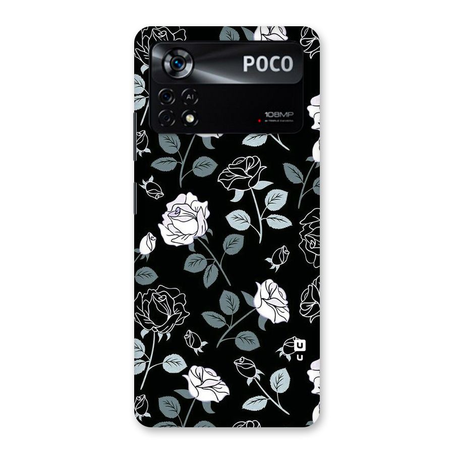 Black Artsy Bloom Back Case for Poco X4 Pro 5G