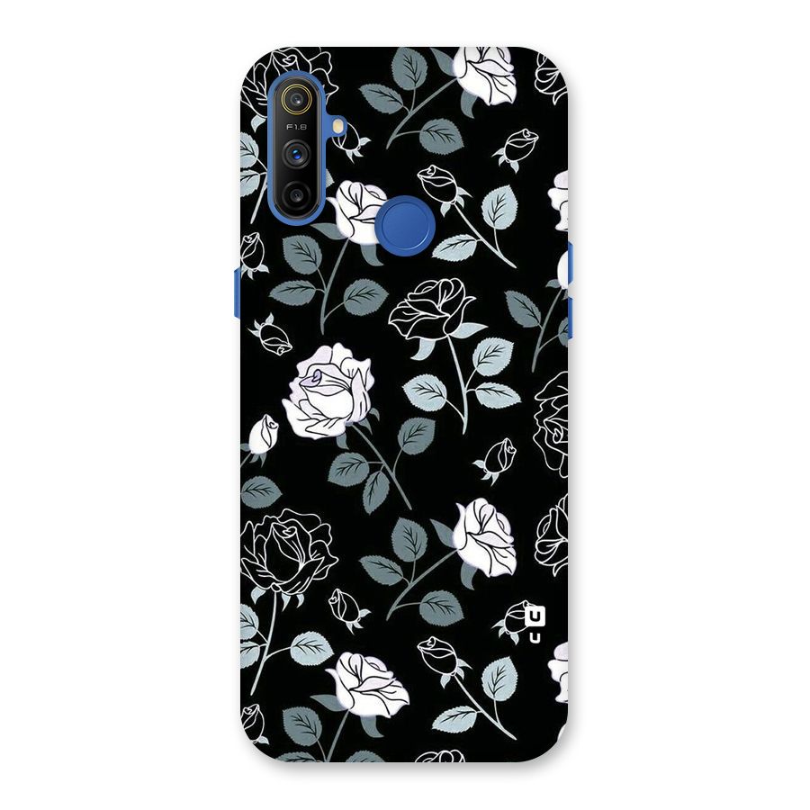 Black Artsy Bloom Back Case for Realme Narzo 10A