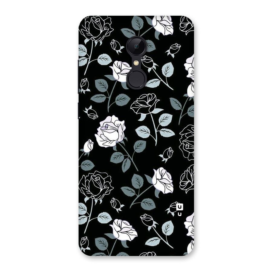 Black Artsy Bloom Back Case for Redmi 5