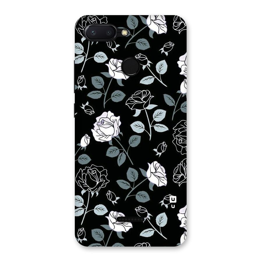 Black Artsy Bloom Back Case for Redmi 6