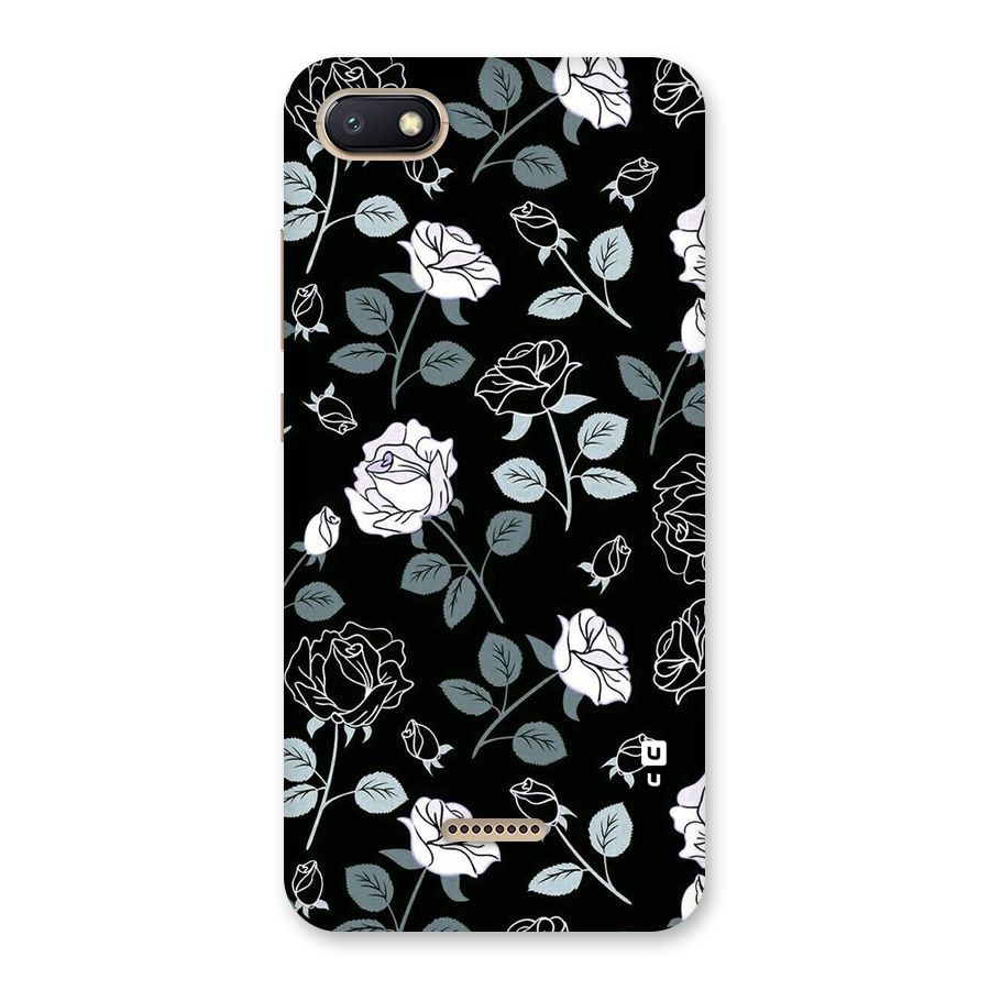 Black Artsy Bloom Back Case for Redmi 6A