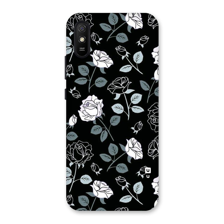 Black Artsy Bloom Back Case for Redmi 9A