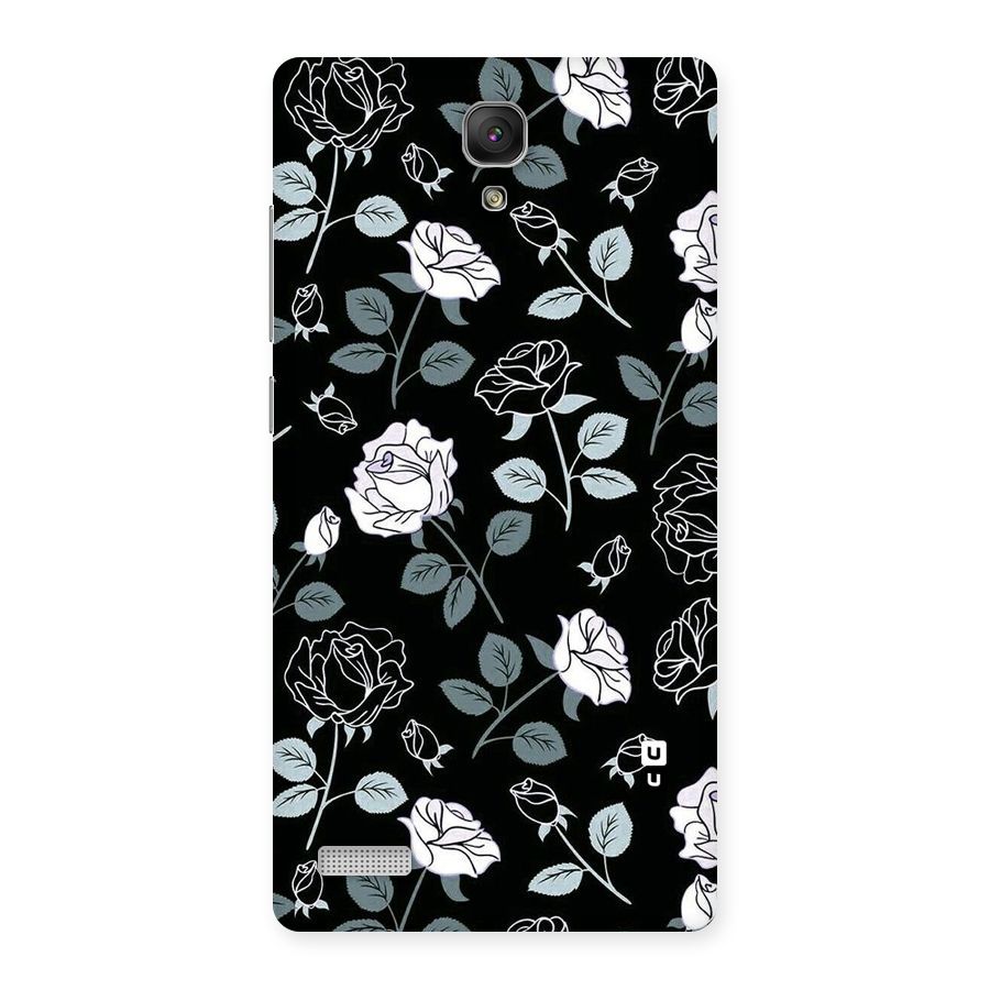 Black Artsy Bloom Back Case for Redmi Note