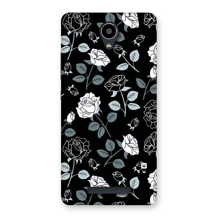 Black Artsy Bloom Back Case for Redmi Note 2