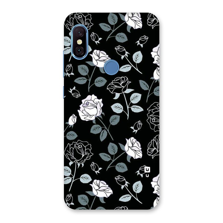 Black Artsy Bloom Back Case for Redmi Note 6 Pro