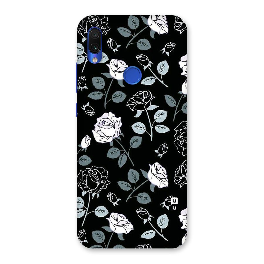 Black Artsy Bloom Back Case for Redmi Note 7S
