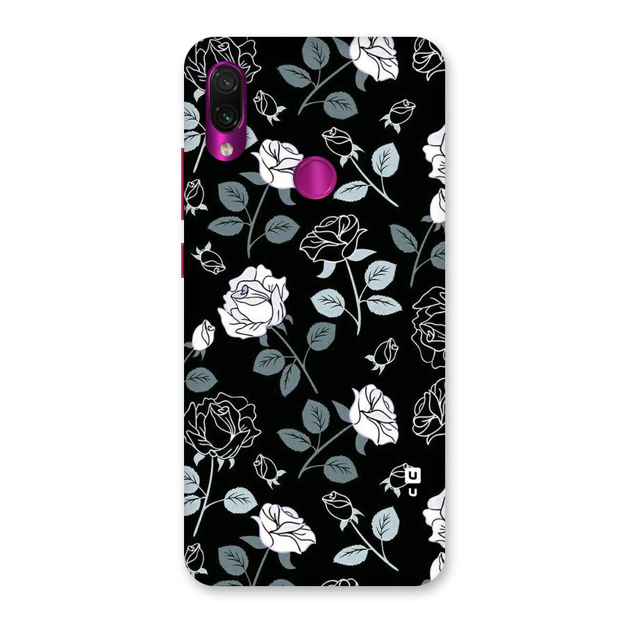 Black Artsy Bloom Back Case for Redmi Note 7 Pro