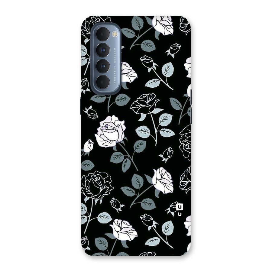 Black Artsy Bloom Back Case for Reno4 Pro