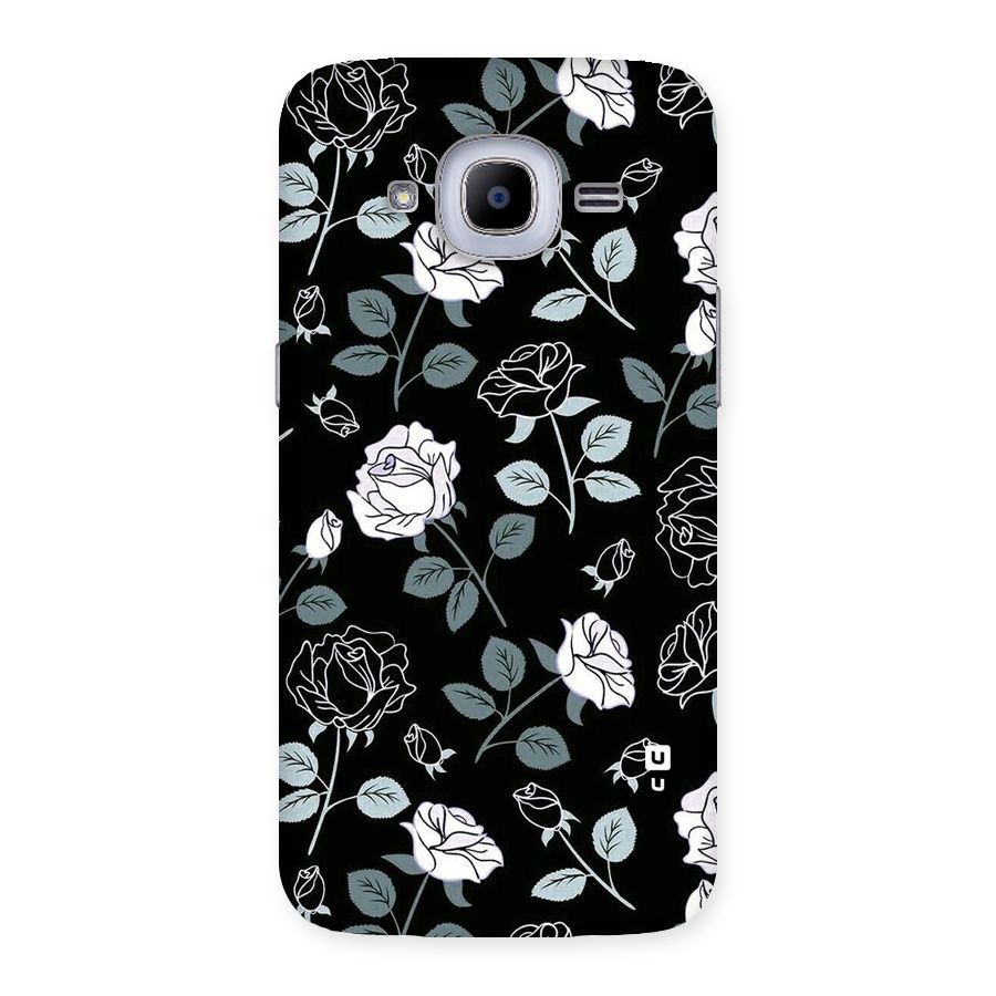 Black Artsy Bloom Back Case for Samsung Galaxy J2 2016