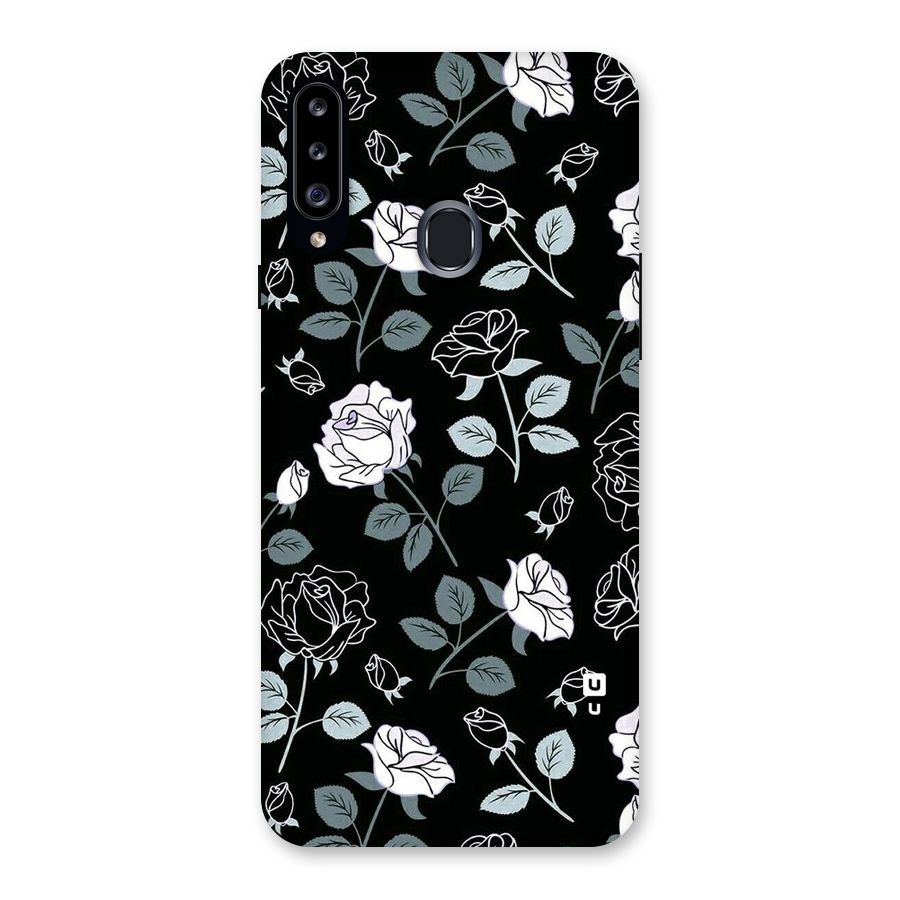 Black Artsy Bloom Back Case for Samsung Galaxy A20s