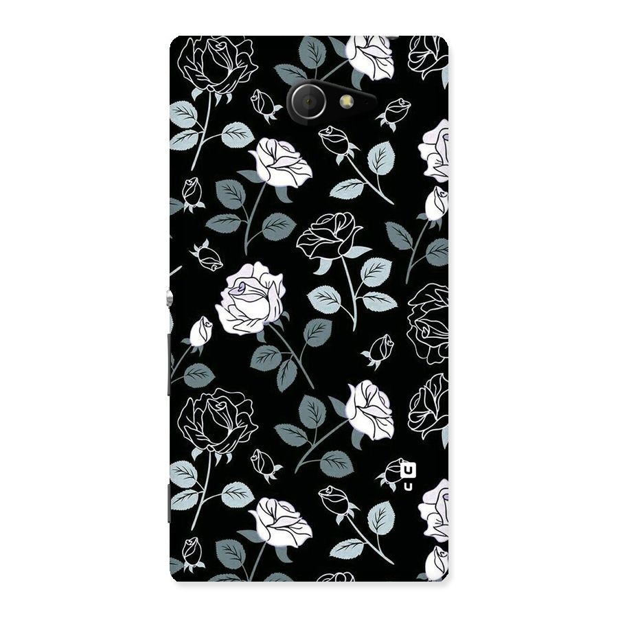 Black Artsy Bloom Back Case for Sony Xperia M2