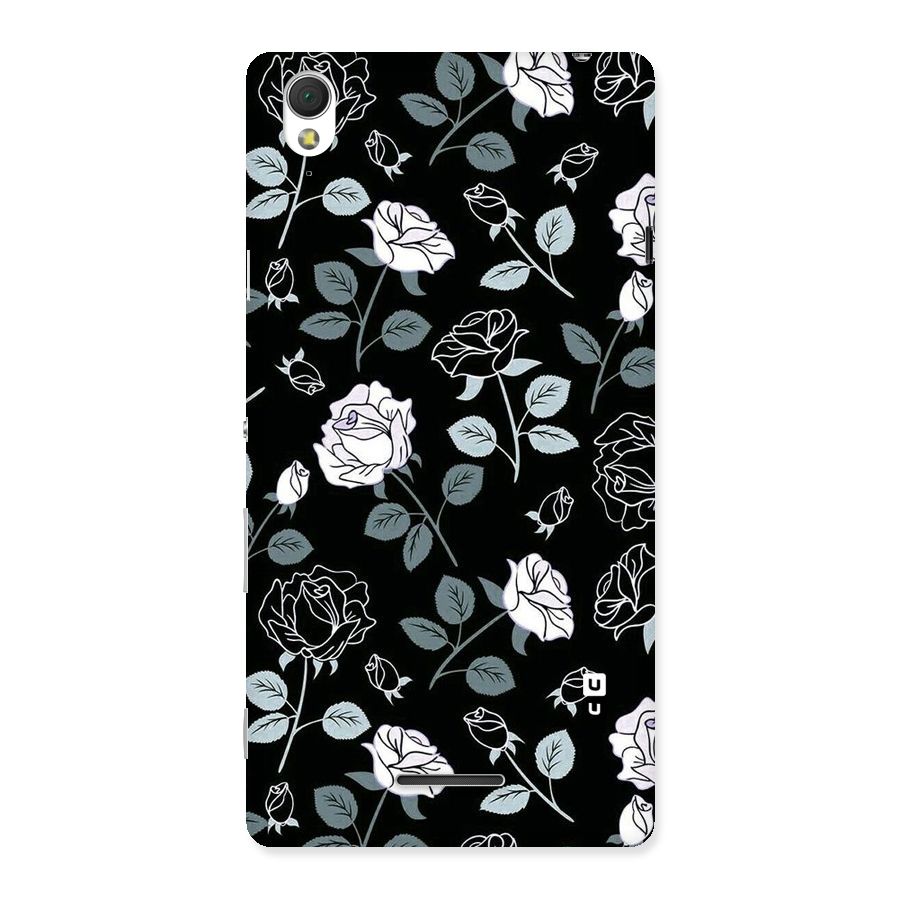 Black Artsy Bloom Back Case for Sony Xperia T3