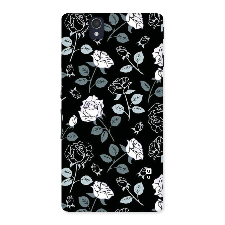 Black Artsy Bloom Back Case for Sony Xperia Z