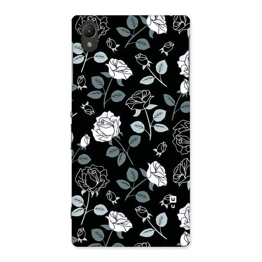 Black Artsy Bloom Back Case for Sony Xperia Z1