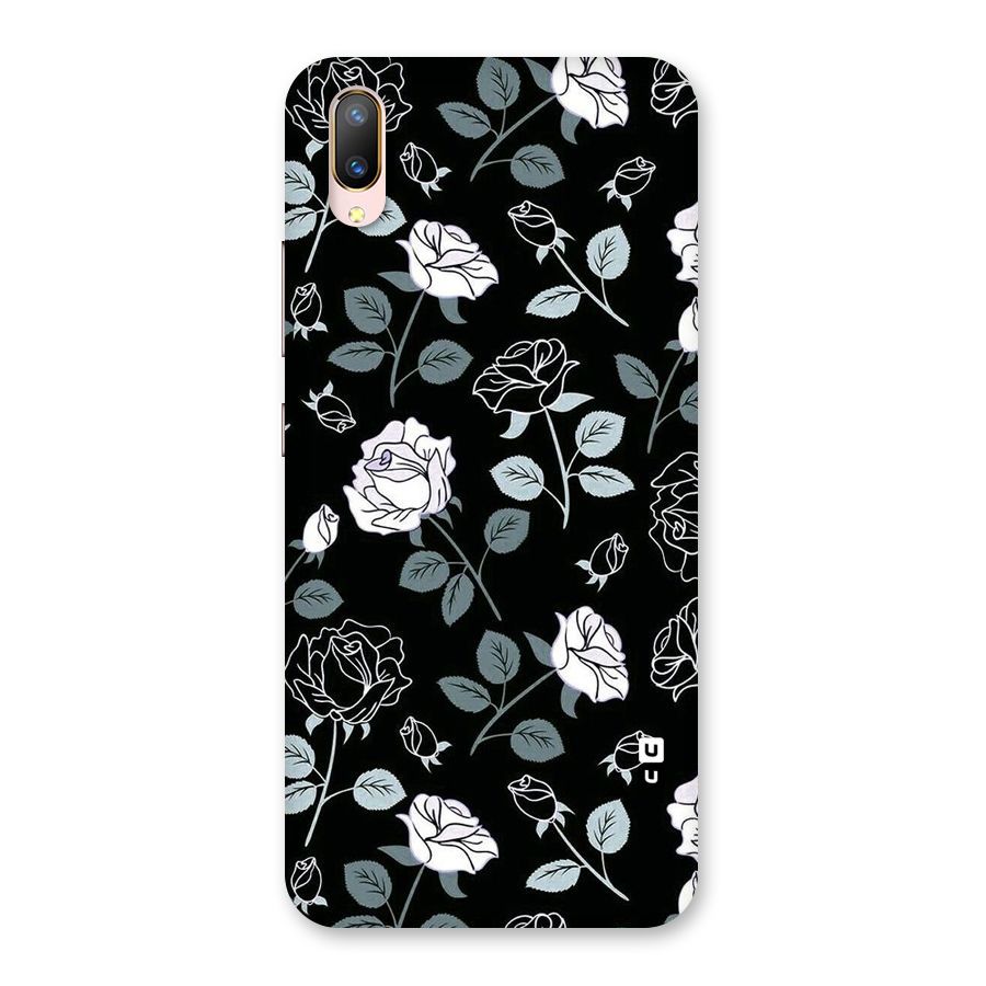 Black Artsy Bloom Back Case for Vivo V11 Pro