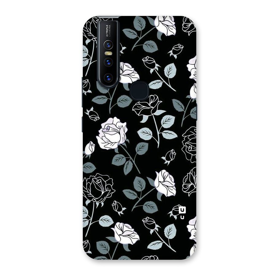Black Artsy Bloom Back Case for Vivo V15