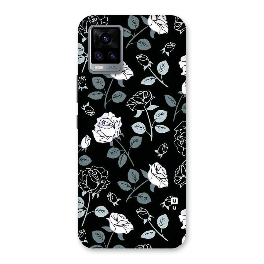 Black Artsy Bloom Back Case for Vivo V20
