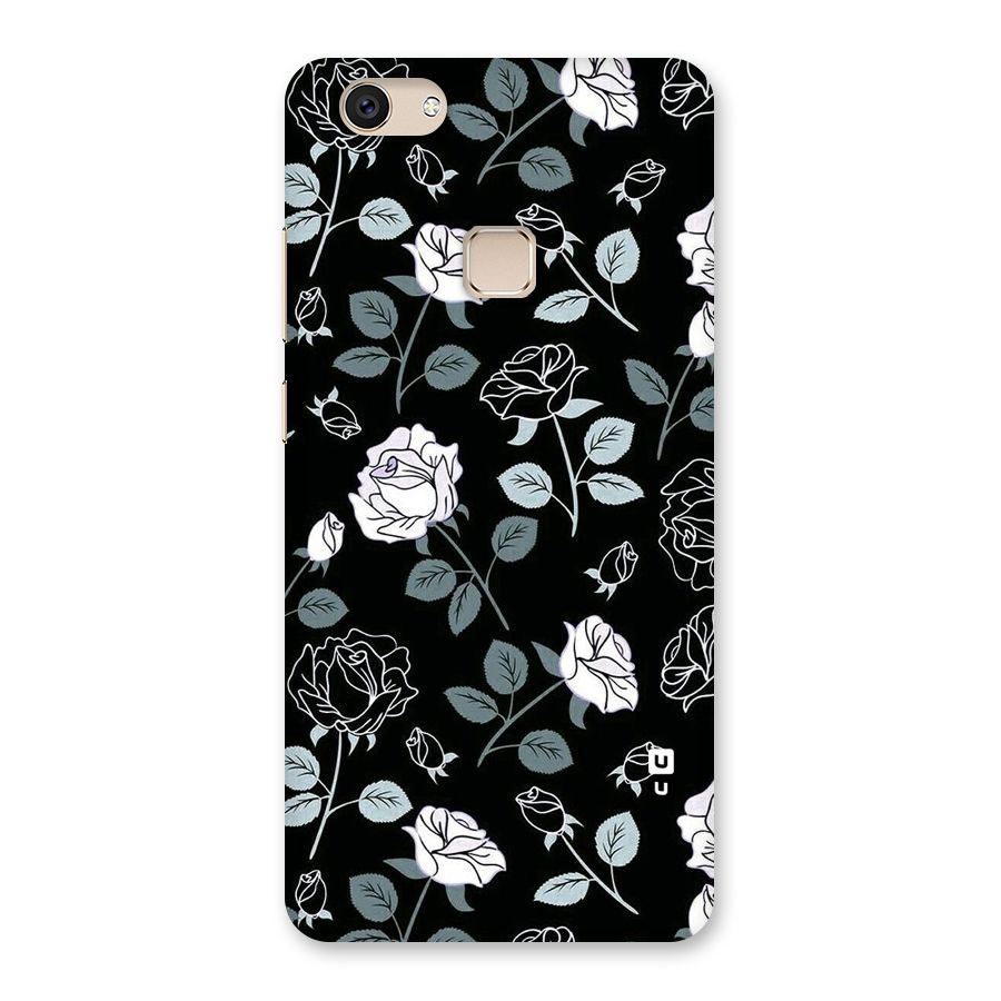 Black Artsy Bloom Back Case for Vivo V7