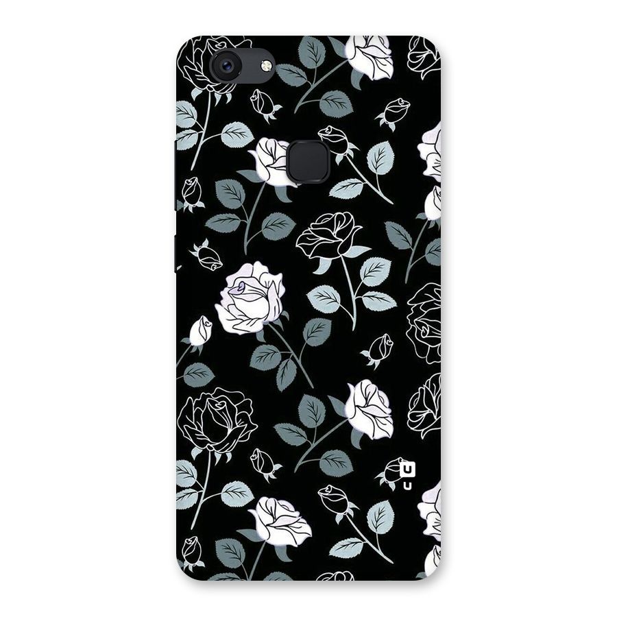 Black Artsy Bloom Back Case for Vivo V7 Plus