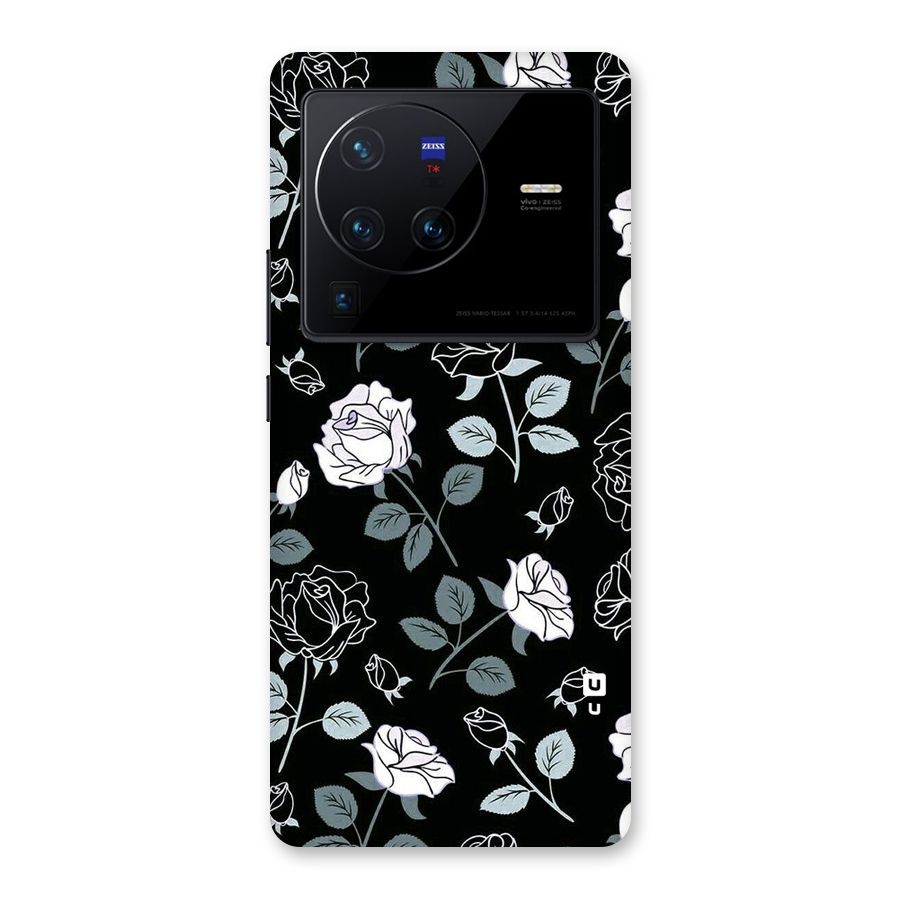 Black Artsy Bloom Back Case for Vivo X80 Pro