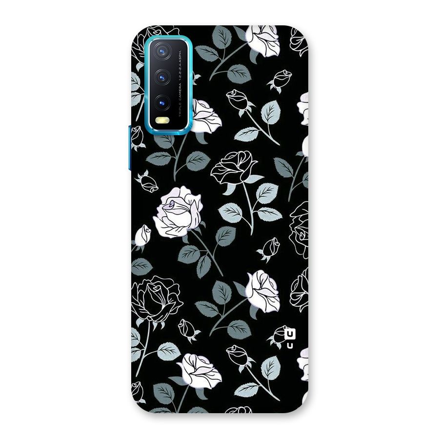 Black Artsy Bloom Back Case for Vivo Y20
