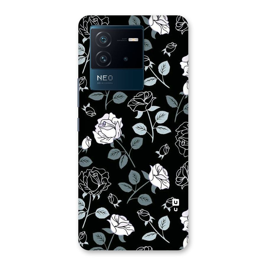 Black Artsy Bloom Back Case for Vivo iQOO Neo 6 5G