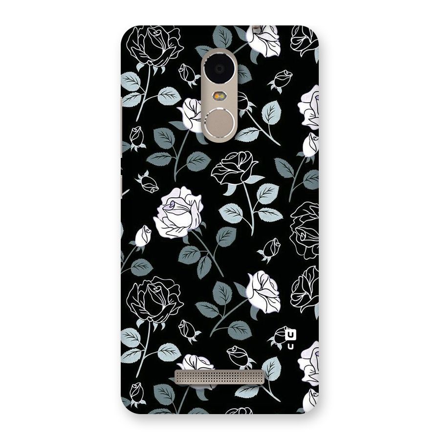 Black Artsy Bloom Back Case for Xiaomi Redmi Note 3