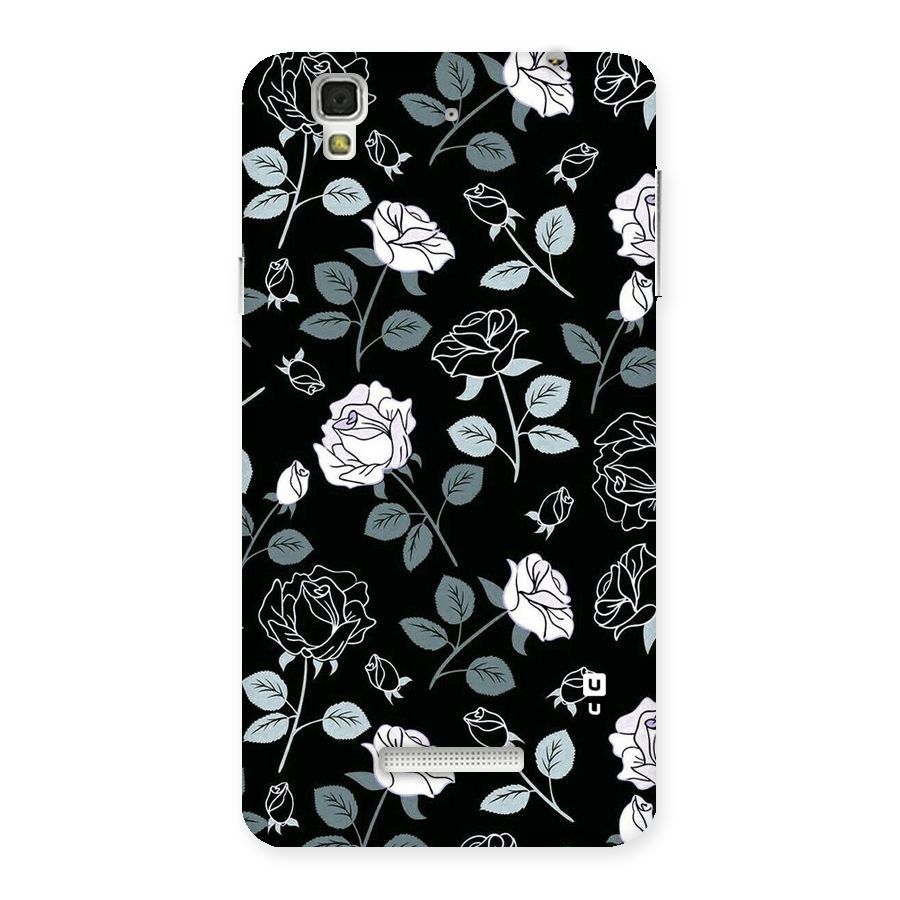 Black Artsy Bloom Back Case for Yu Yureka