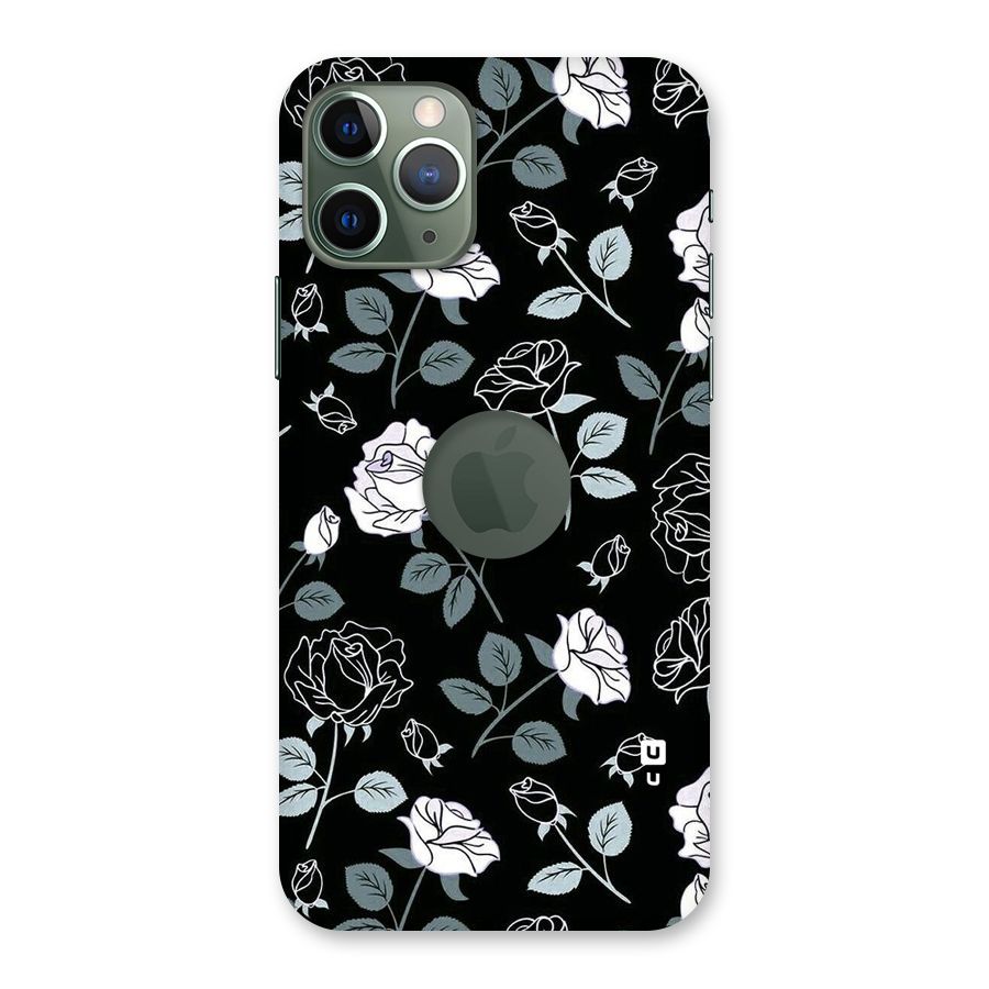 Black Artsy Bloom Back Case for iPhone 11 Pro Logo  Cut