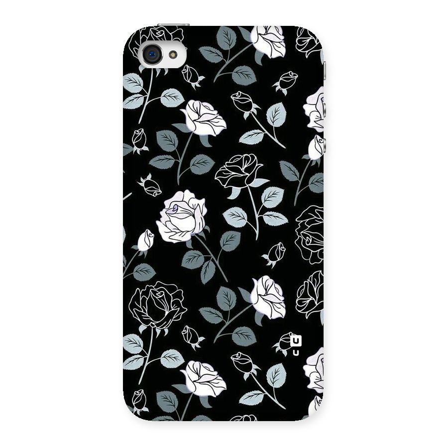 Black Artsy Bloom Back Case for iPhone 4 4s