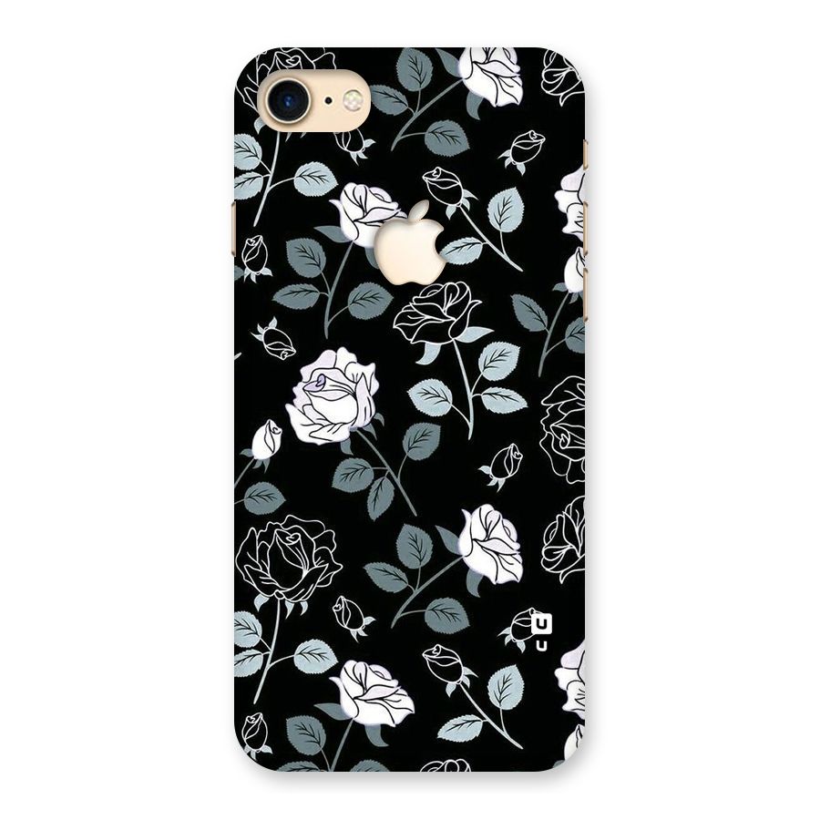 Black Artsy Bloom Back Case for iPhone 7 Apple Cut
