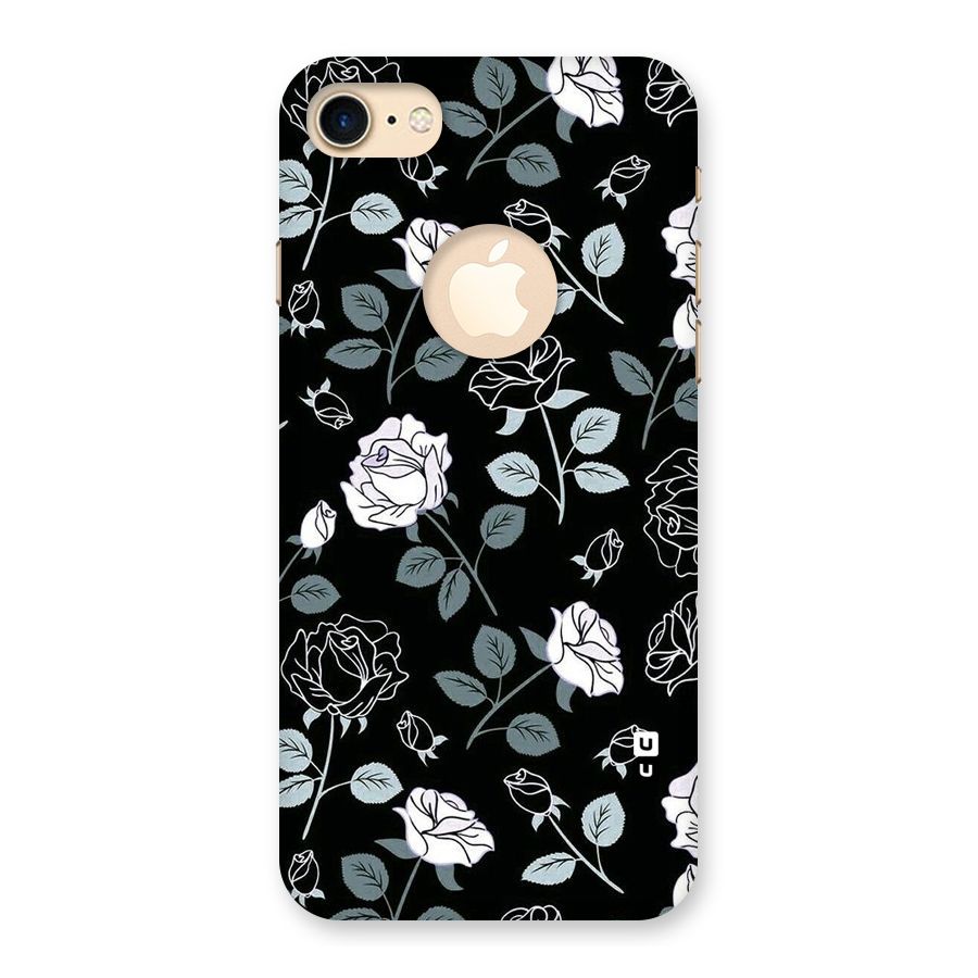 Black Artsy Bloom Back Case for iPhone 7 Logo Cut
